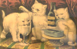 three greedy kitties